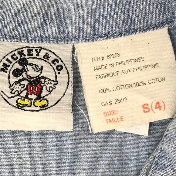 Mickey & Co vintage denim kids shirt Size small 4 - Picture 3 of 8